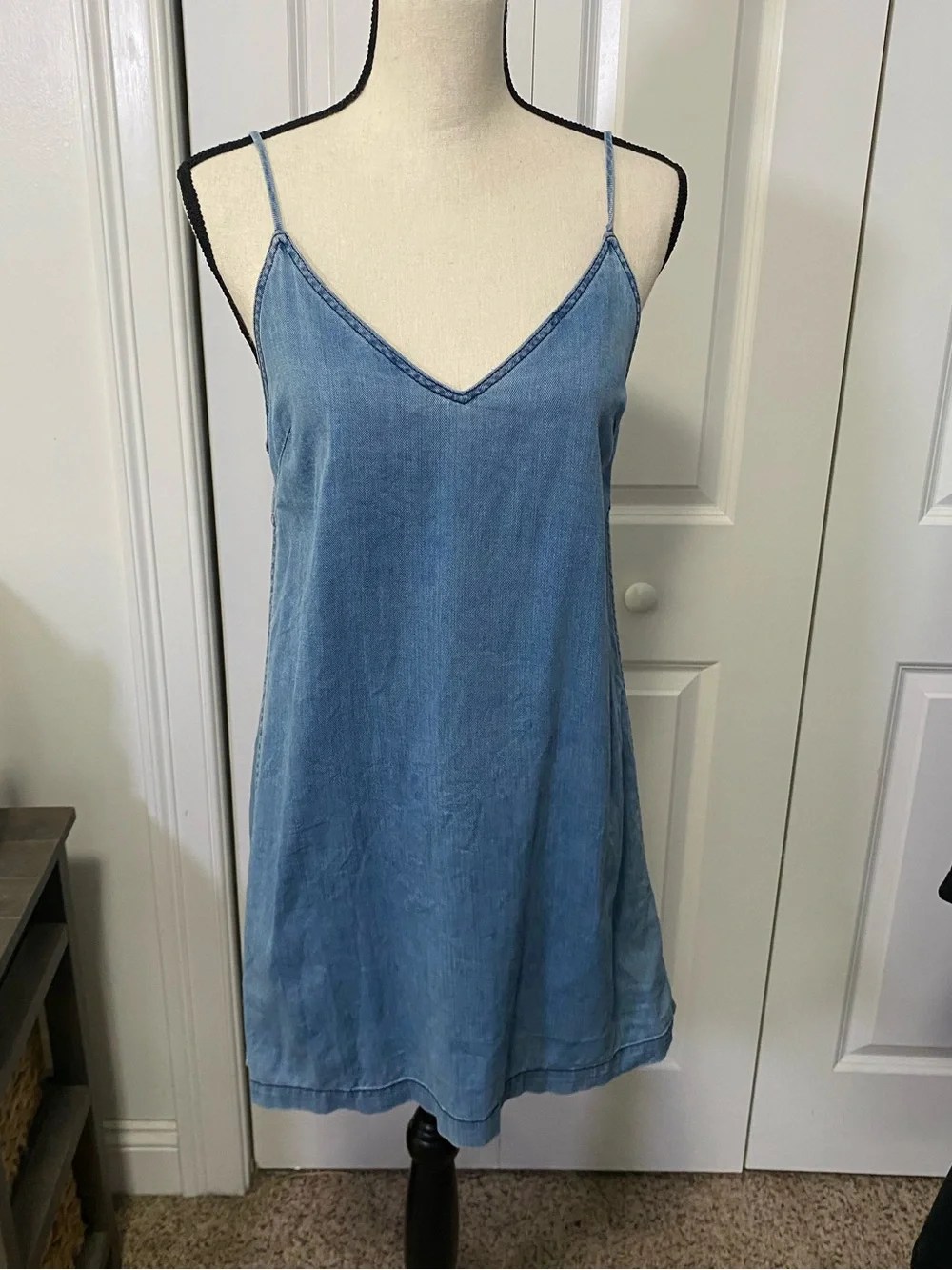 Wilfred Free Light Wash Denim Slip Dress - Blue - Picture 2 of 7